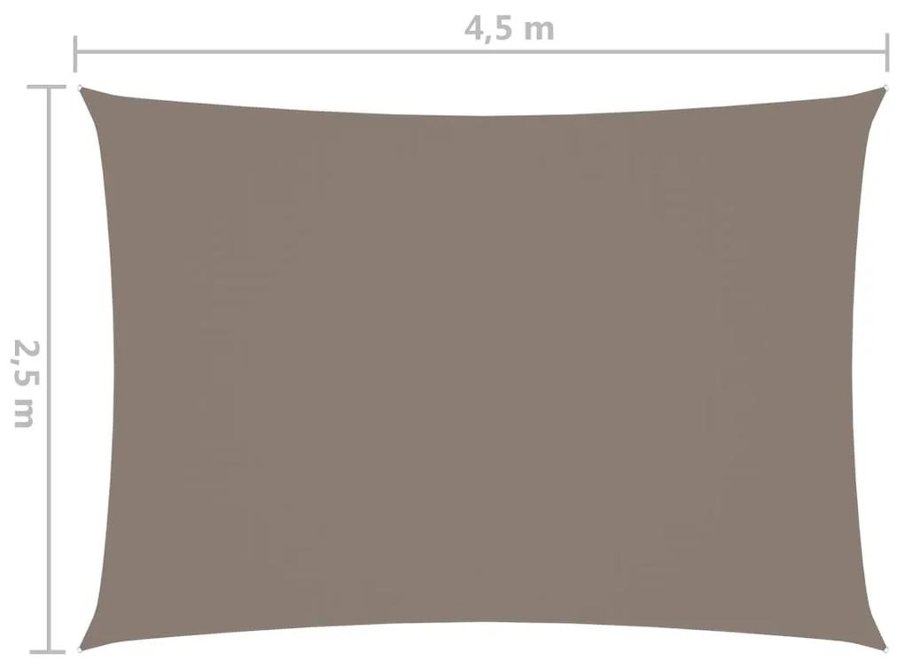 Para-sol vela tecido oxford retangular 2,5x4,5m cinza-acastanh.