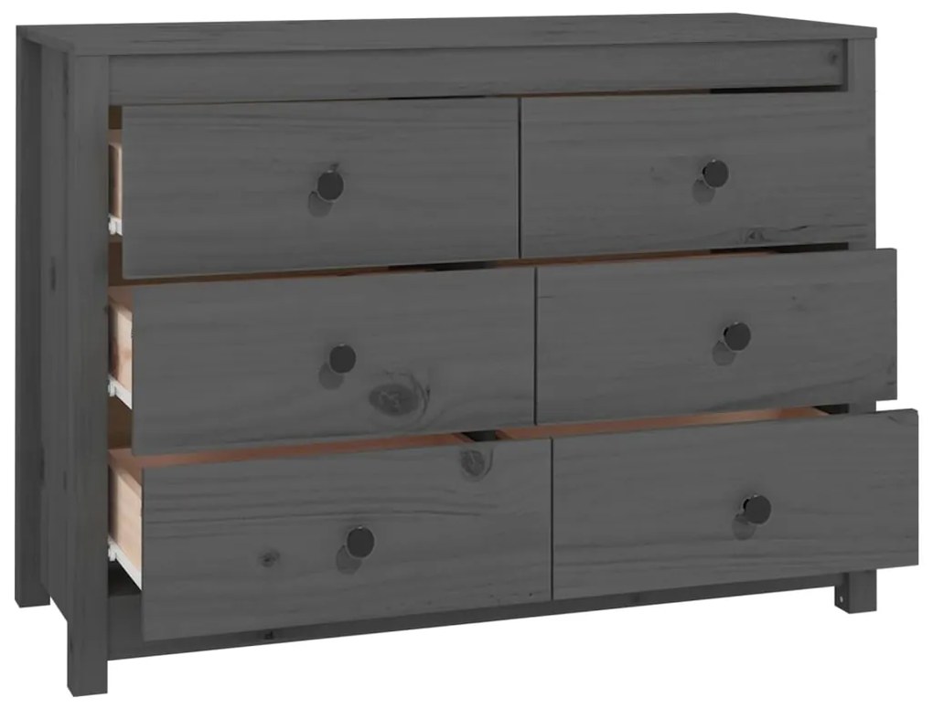 Armário de apoio 100x40x72 cm pinho maciço cinza