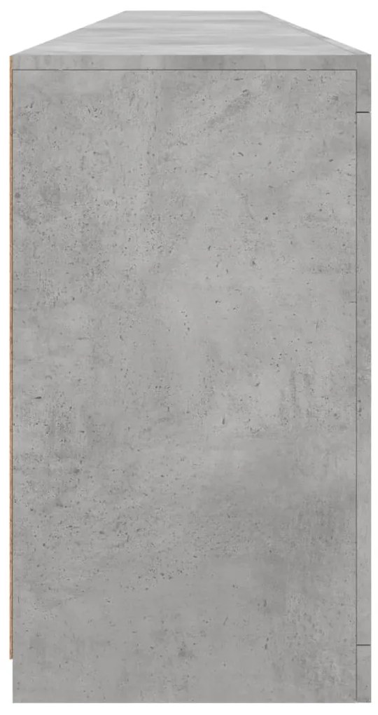 Aparador com luzes LED 283x37x67 cm cinzento cimento