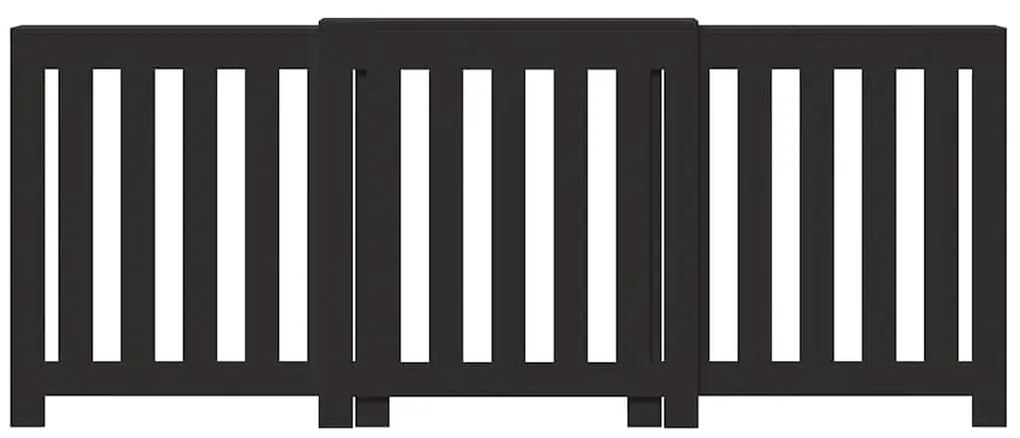Cobertura de radiador 205x21,5x83,5 cm derivados madeira preto