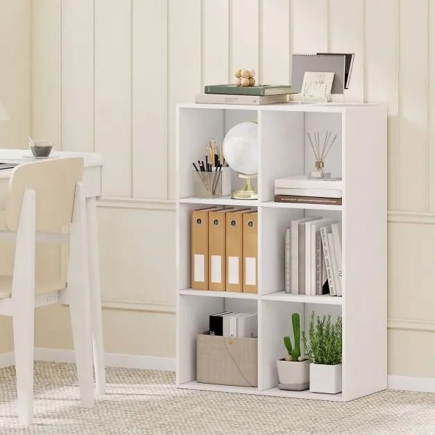 Estante de Cubos, 60 x 30 x 90 cm, 6 Compartimentos, Branco