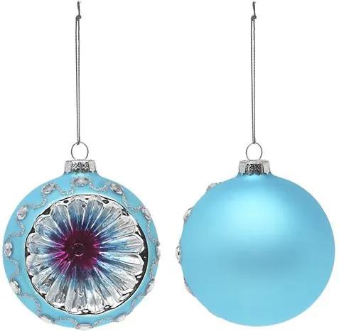 Bolas de Natal 1693 8 cm (2 uds) Cristal Azul