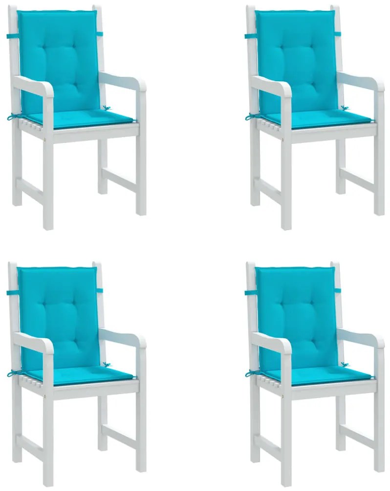 Almofadões p/ cadeira de encosto baixo 4 pcs tecido turquesa