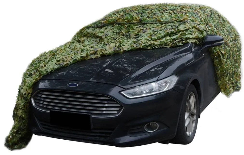 Rede de camuflagem com saco de armazenamento 5x6 m verde