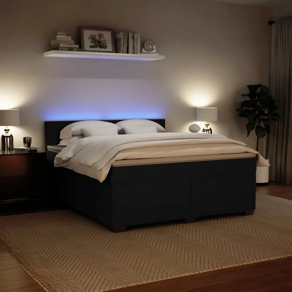 Cama com molas/colchão 180x200 cm veludo preto