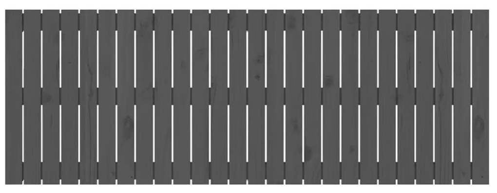 Cabeceira de parede 166x3x60 cm madeira de pinho maciça cinza