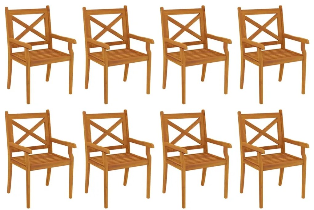 9 pcs conjunto de jantar para jardim madeira de acácia maciça
