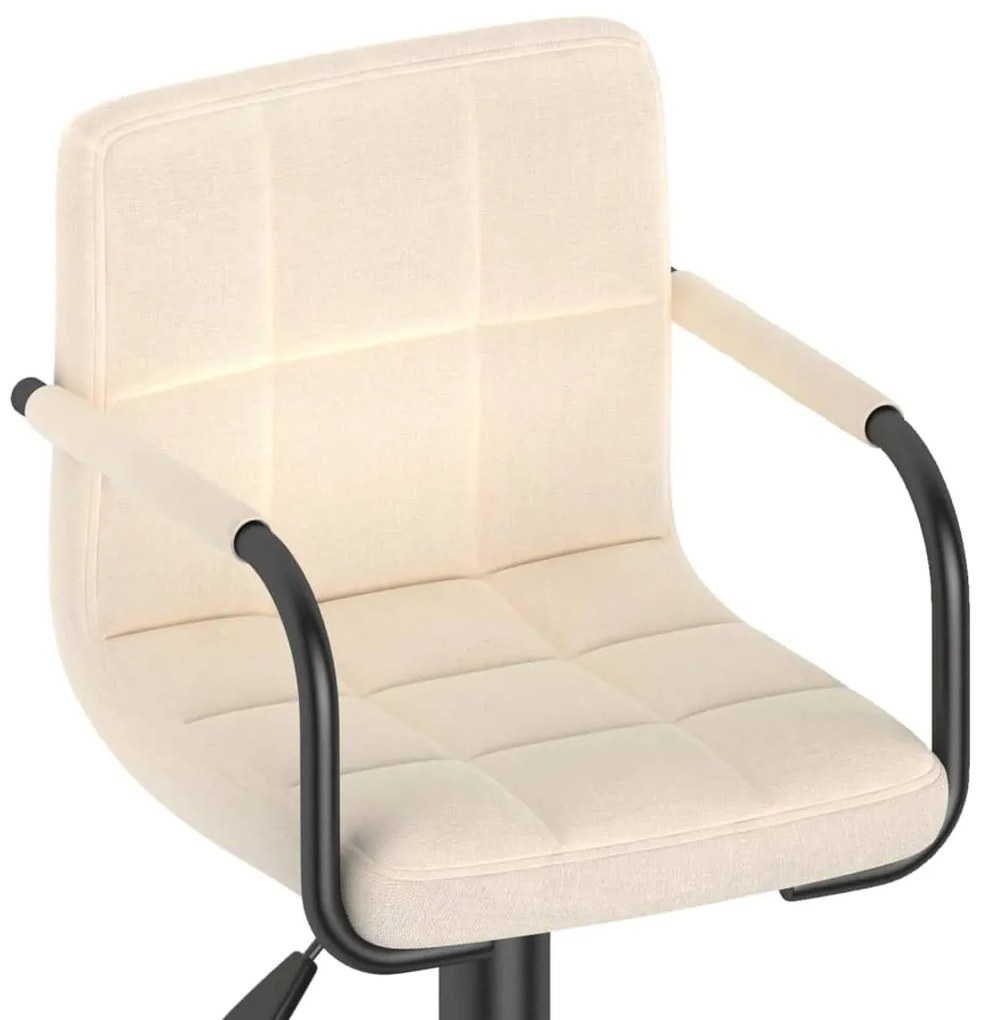 Bancos de bar 2 pcs tecido cor creme