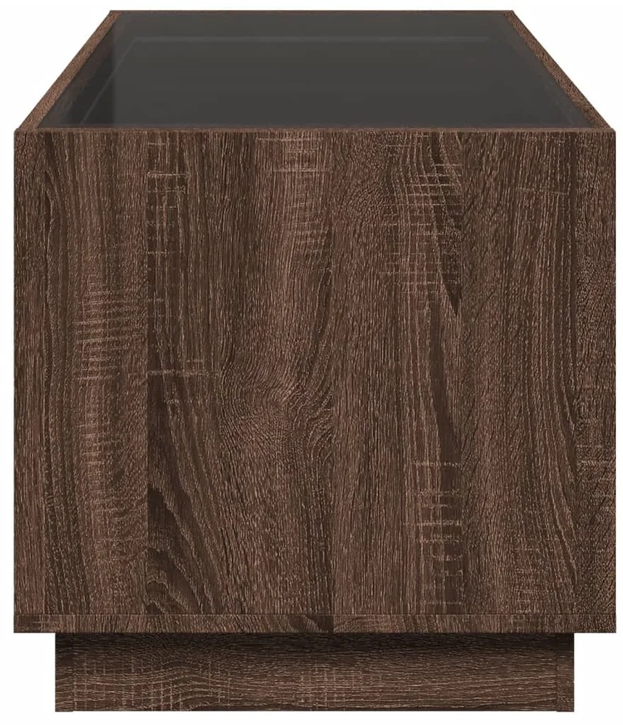 Mesa de centro luzes LED Infinity 70x50x50 cm carvalho castanho