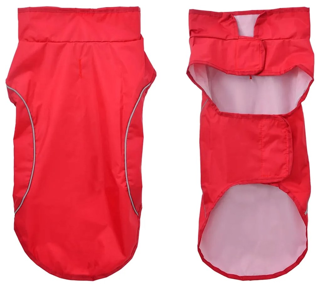 Capa de chuva para cães com tiras reflectoras vermelho S