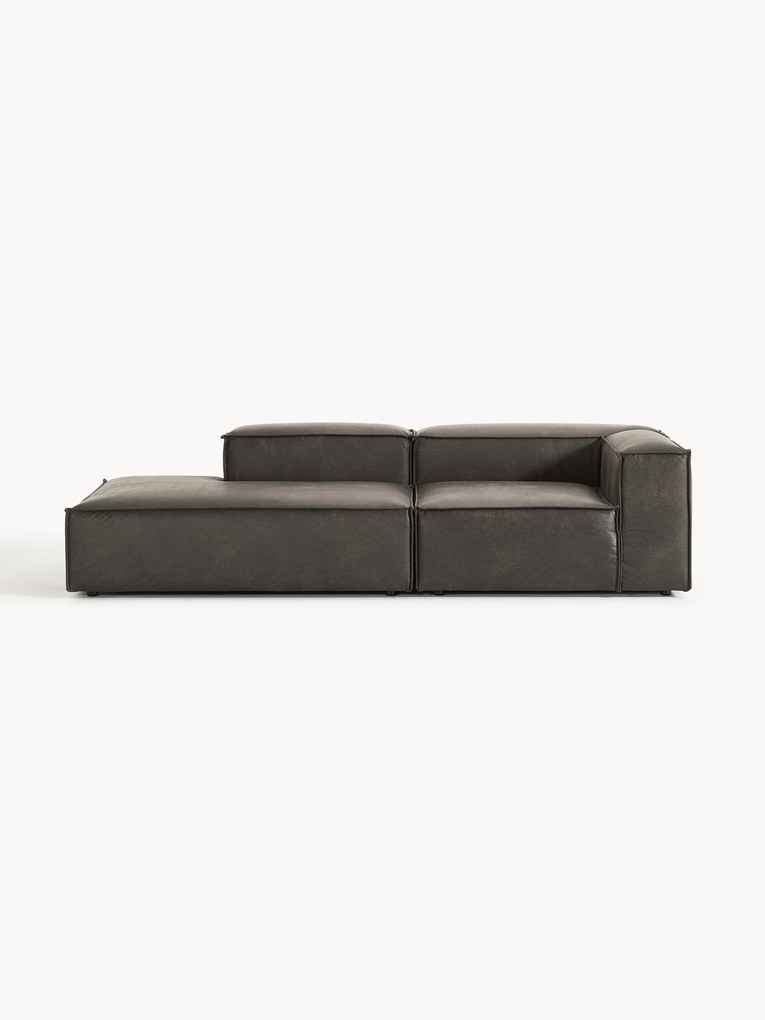 Chaise longue modular em pele Lennon