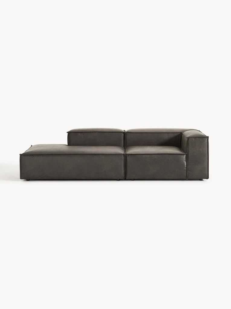 Módulo com chaise longue em pele Lennon