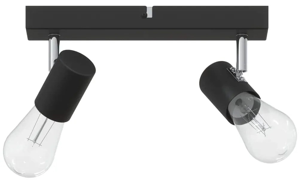 Spotlight de Teto Ajustável em Dois Sentidos Preto E27