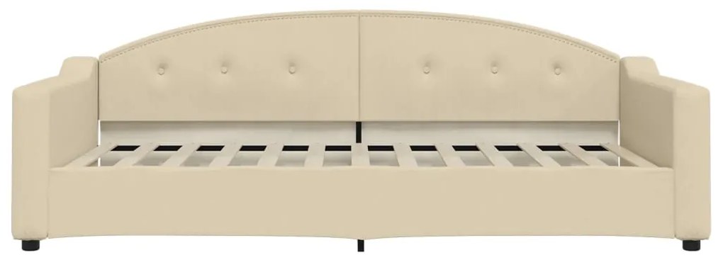 Sofá-cama com gavetão 100x200 cm tecido cor creme