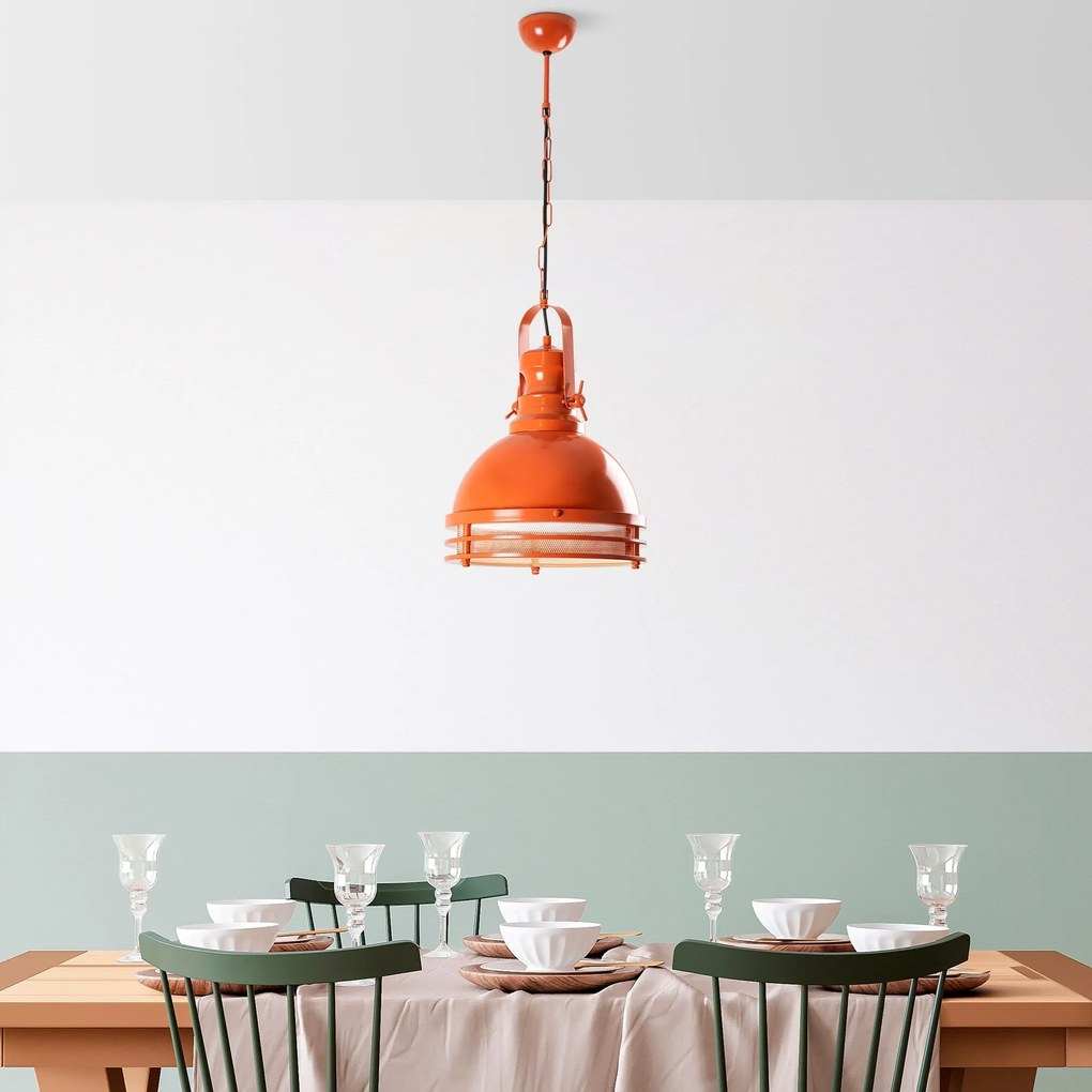 Candeeiro de Teto Saglam – Laranja – Ø30 h:40 cm