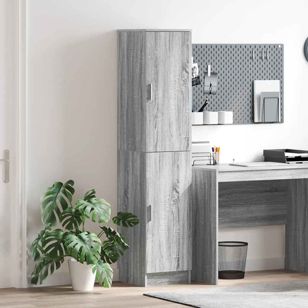 vidaXL Armário Buffet Cinza Sonoma MDF Médio Armário Buffet Retangular