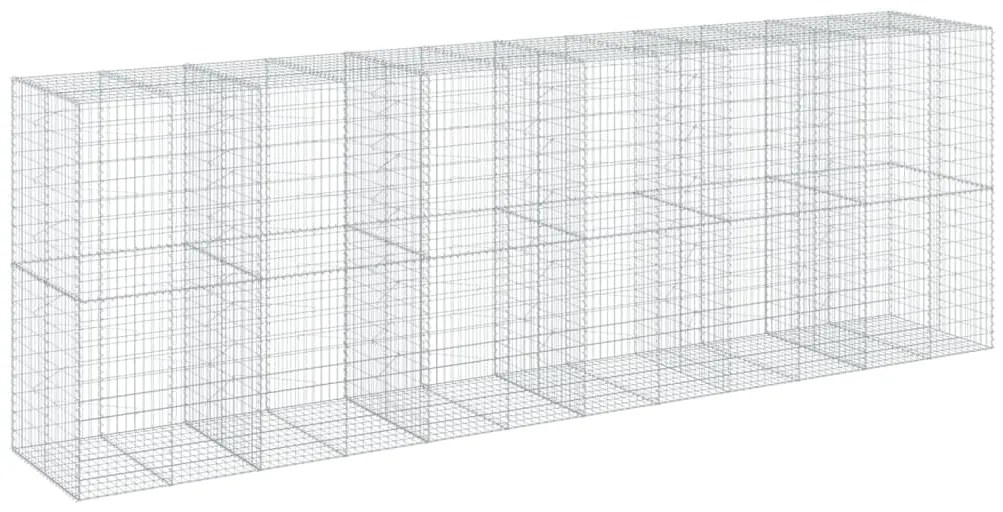 Cesto gabião com cobertura 600x100x200 cm ferro galvanizado