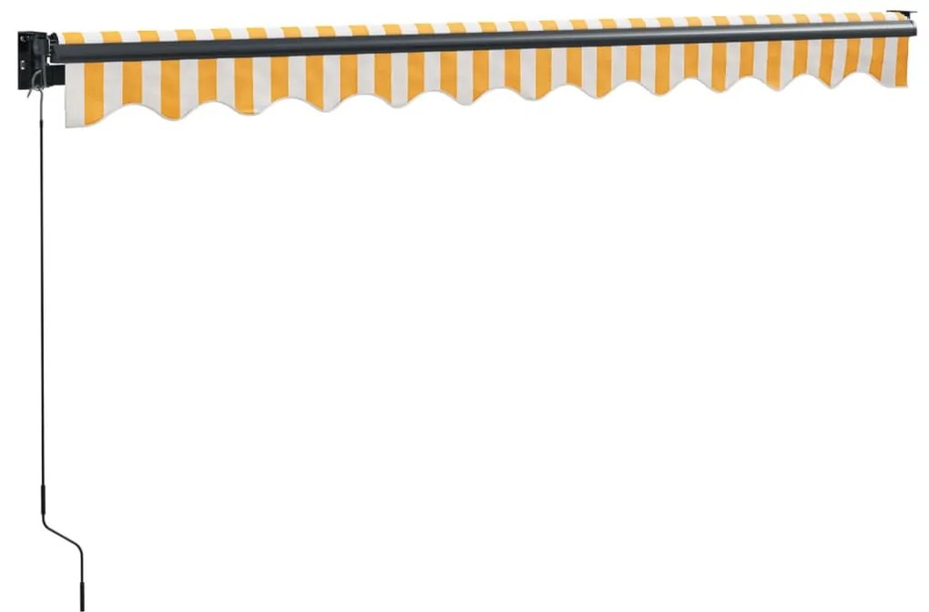Toldo retrátil 3,5x2,5 m tecido e alumínio amarelo e branco