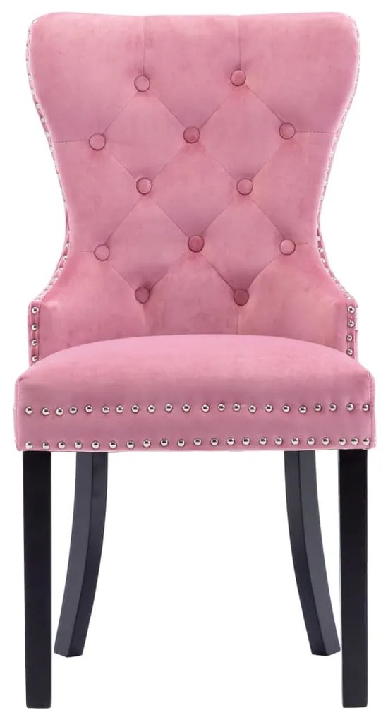 Cadeiras de jantar 2 pcs veludo rosa