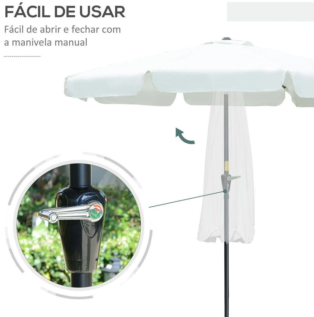 Chapéu de Sol de Jardim Ø266x250 cm Proteção UV50+ Chapéu de Sol de Al