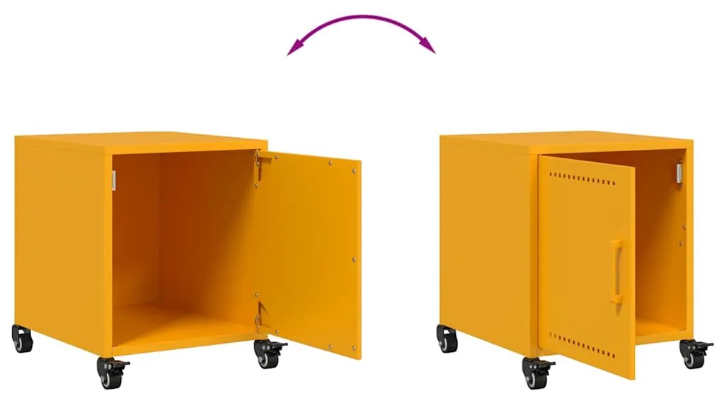 Mesa de cabeceira 36x39x43,5 cm aço amarelo mostarda