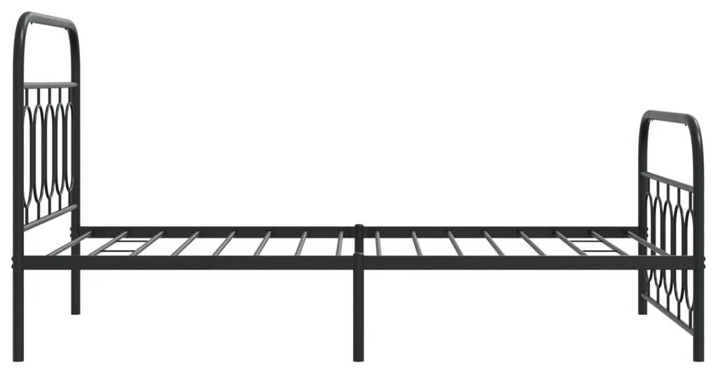 Estrutura de cama com cabeceira e pés 107x203 cm metal preto