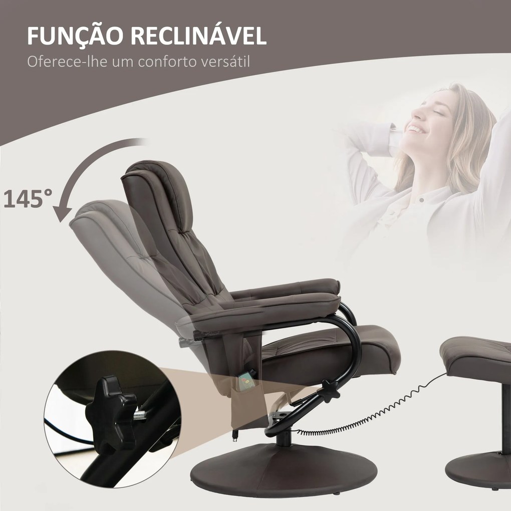 Poltrona de Massagem Elétrica com Banco para Apoiar os Pés Poltrona Re