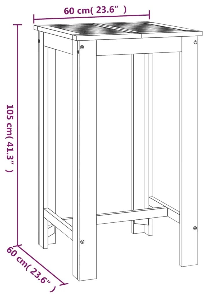 3 pcs conjunto de jantar para jardim madeira de acácia maciça