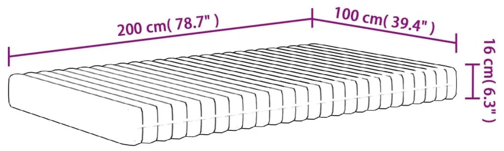 Colchão de espuma médio suave 100x200 cm