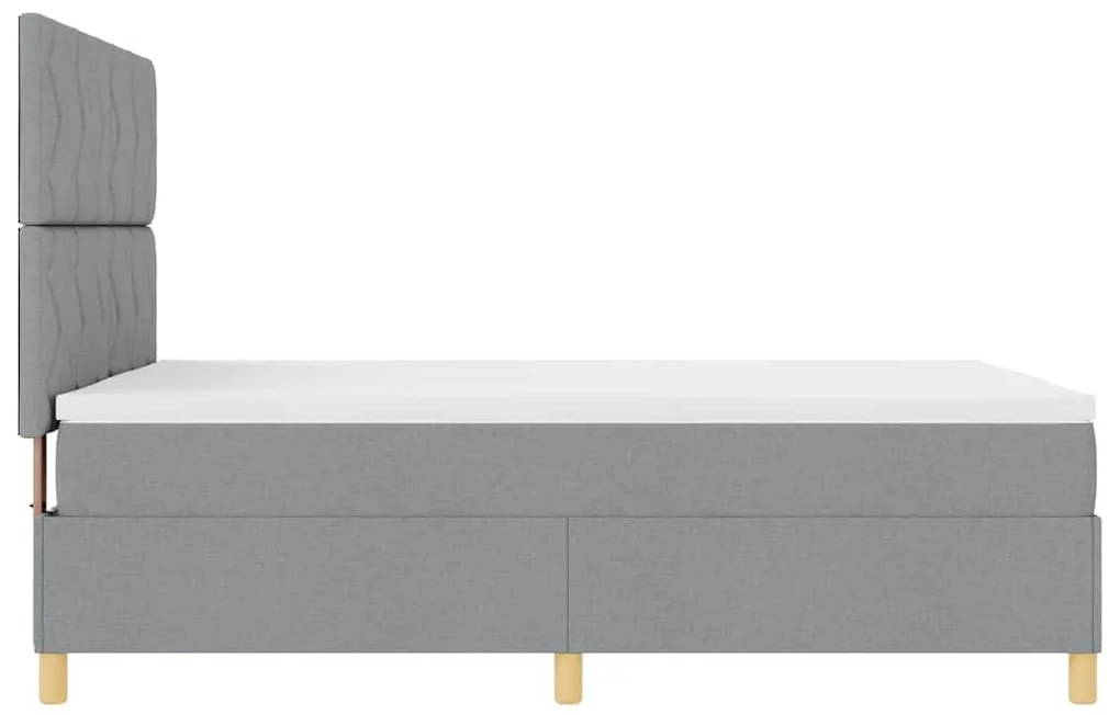 Cama Box Spring com Colchão Cinza Claro 140x200 cm Tecido