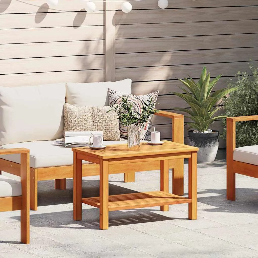 vidaXL Mesa Lateral Castanho 70 x 40 x 45 cm Madeira Sólida de Acácia