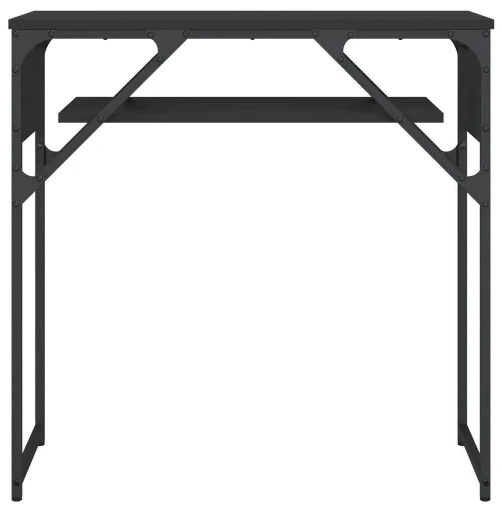 Mesa consola c/ prateleira 75x30x75 cm derivados madeira preto