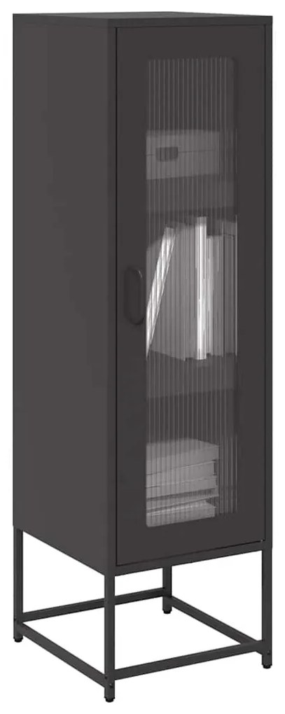 vidaXL Móvel alto 36x39x123 cm aço laminado a frio preto