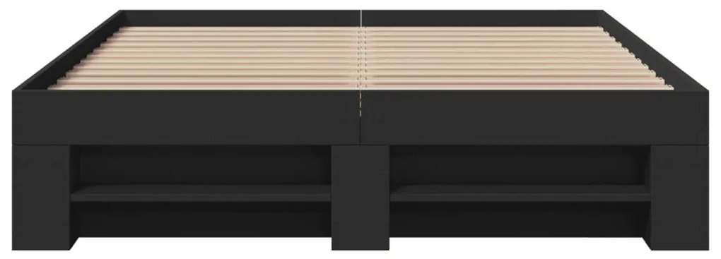 Estrutura de cama 140x190 cm derivados de madeira preto