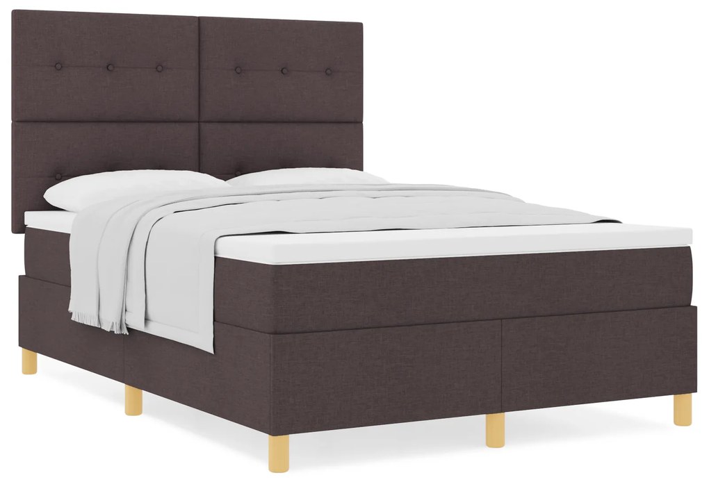 Cama Box com Colchão Castanha 160x200 cm Tecido