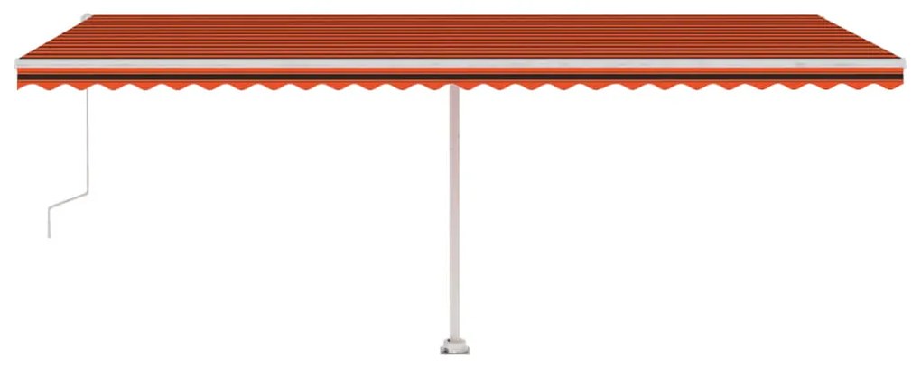 Toldo autom. LED e sensor de vento 600x300 cm laranja/castanho