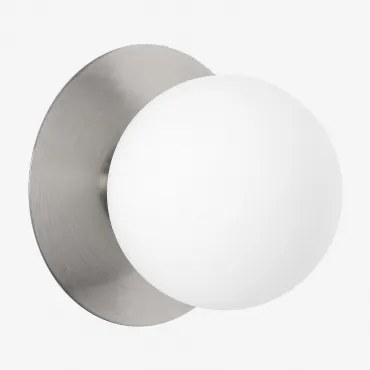 Aplique De Parede Para Banheiro Em Ferro E Vidro Anine Cinza Cromado & Ø15 Cm - Sklum