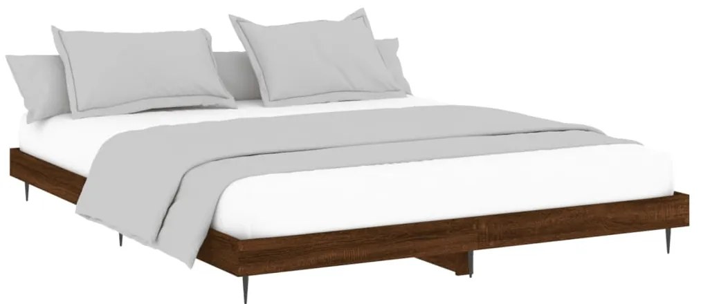 Estrutura cama s/ colchão derivados madeira carvalho castanho
