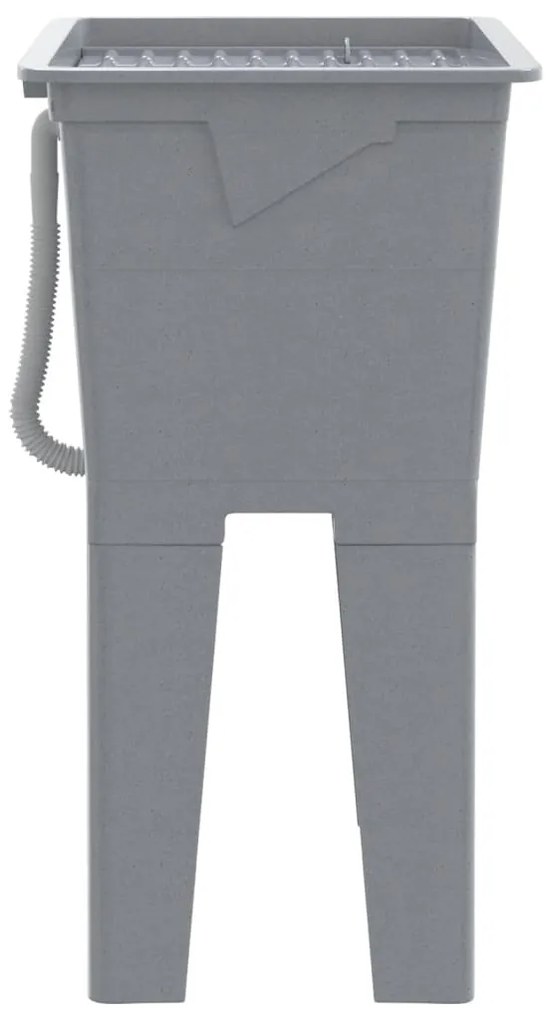 Tanque de lavar roupa 59x41x75 cm resina cinzento