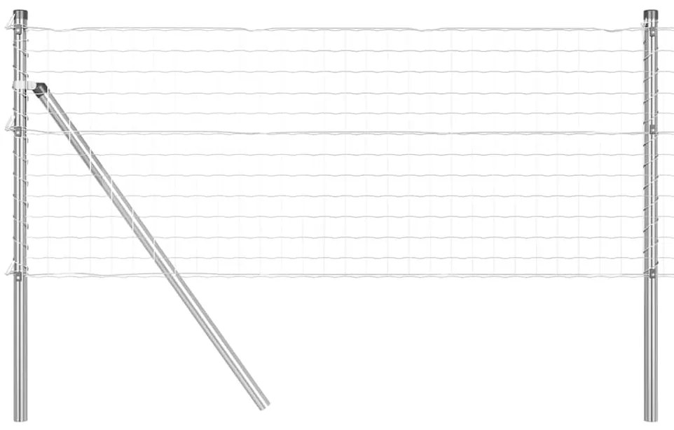 Cerca Euro com 13 postes, 0,6x25m, em aço galvanizado