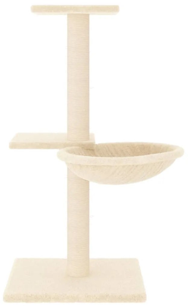 Árvore para gatos c/ postes arranhadores sisal 72 cm cor creme