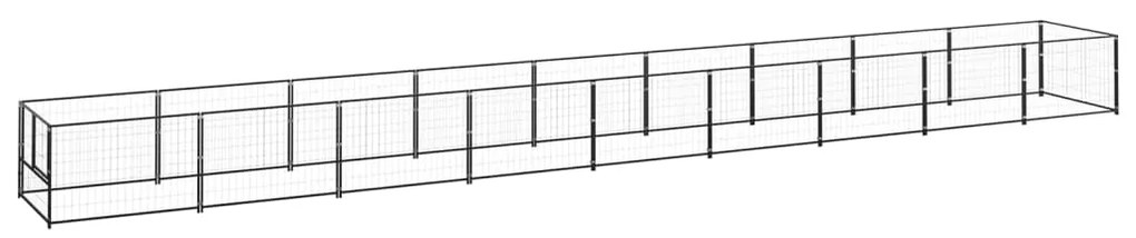 Canil para cães 9 m² aço preto