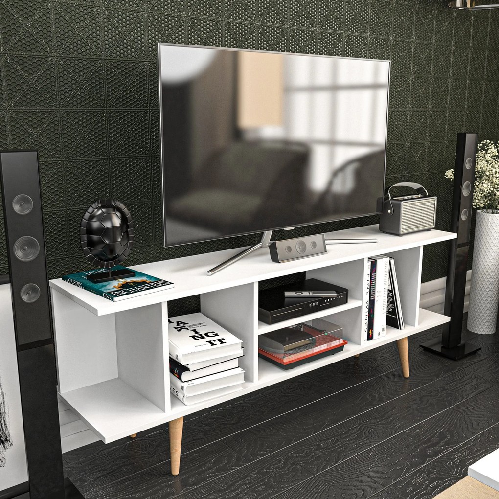 Móvel TV Akya – Branco – 160 cm x 35 cm x 38,6 cm