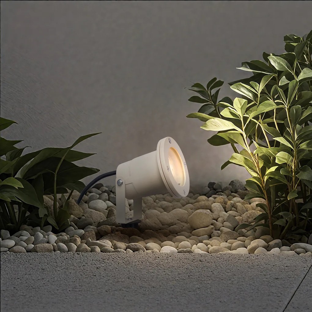 Foco de Jardim Bege GU10 50mm Ajustável IP65 Incl. Cabo e Ficha - Basic