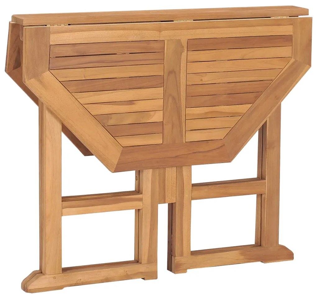 Mesa de jantar p/ jardim dobrável 90x90x75 cm teca maciça