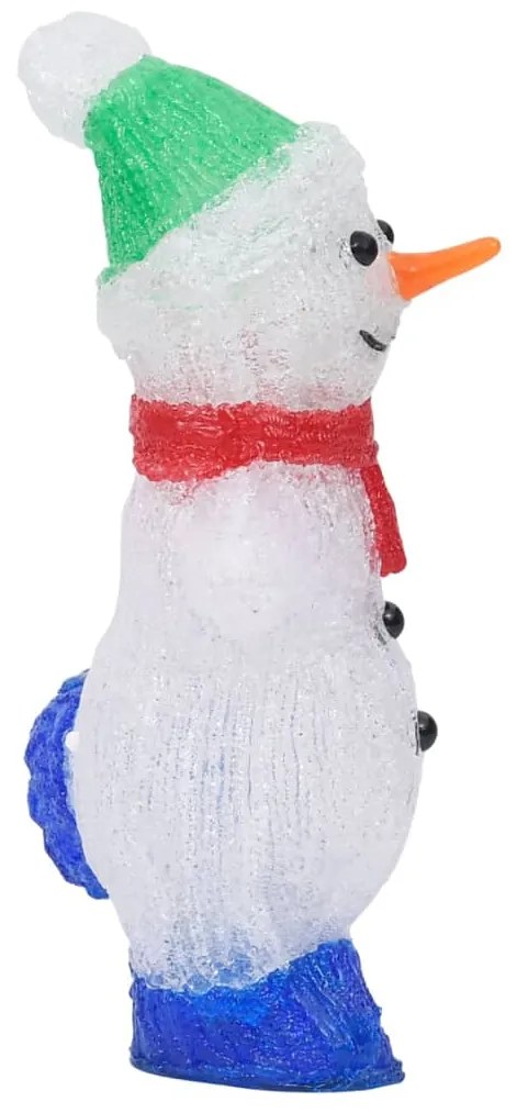 Boneco de neve acrílico c/ luzes LED interior e exterior 30 cm