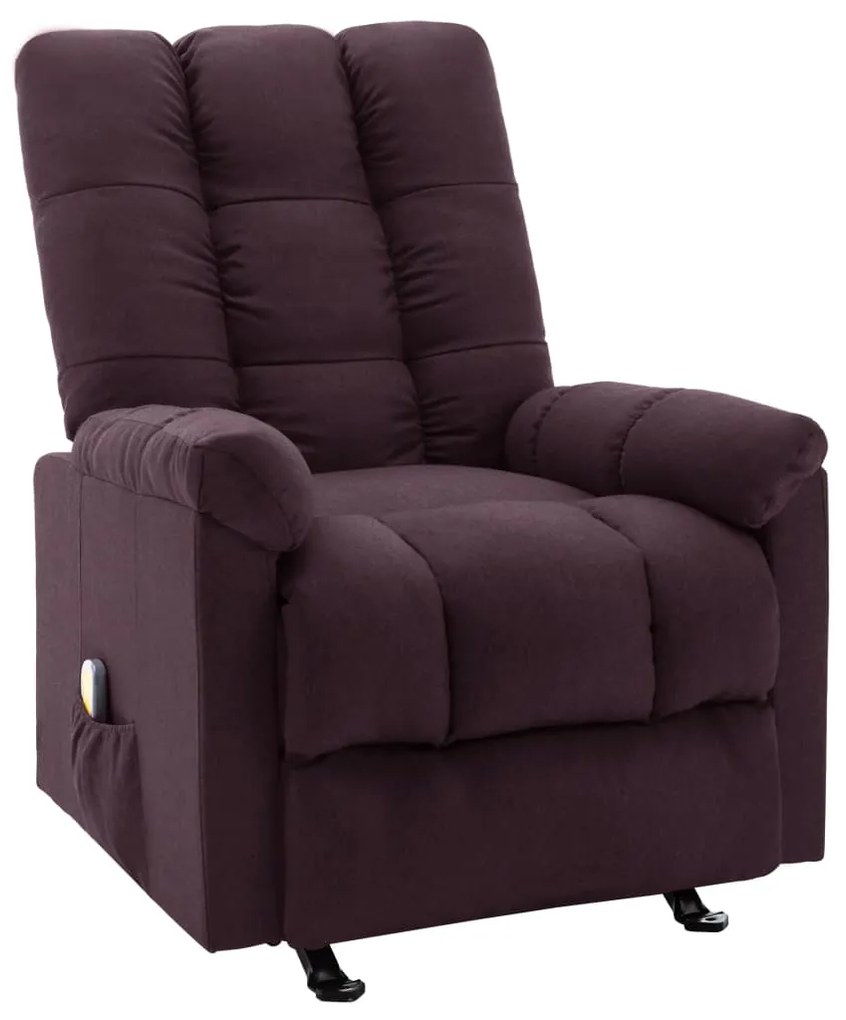 vidaXL Poltrona de massagens reclinável tecido roxo