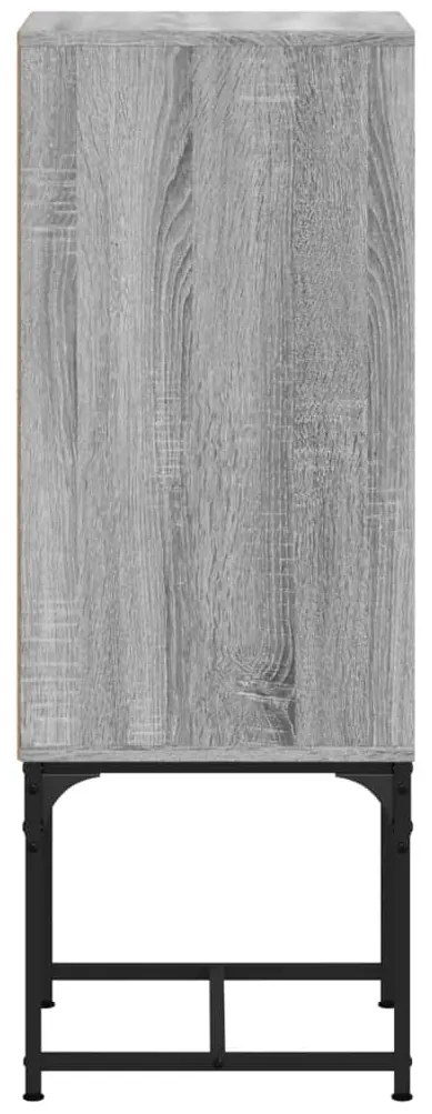 Armário de apoio c/ porta de vidro 35x37x100 cm cinza sonoma