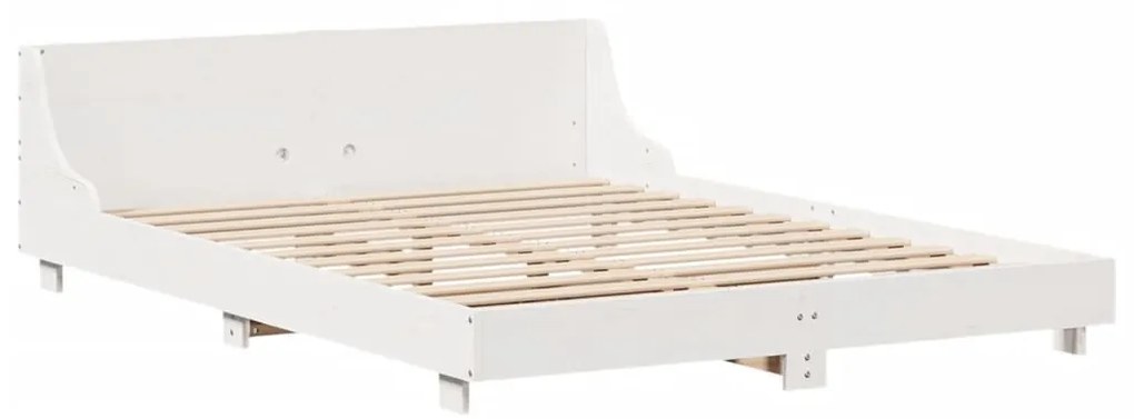 Cama sem colchão 120x190 cm madeira de pinho maciça branco