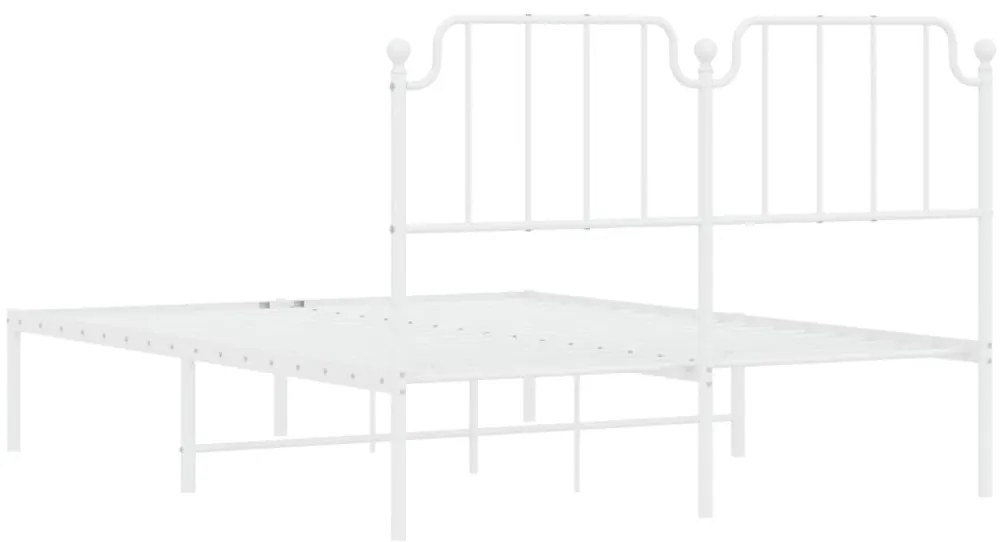 Estrutura de cama com cabeceira 140x190 cm metal branco